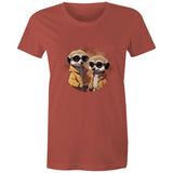 Meerkats in Jackets AS Colour - Women's Maple Tee