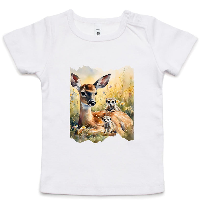 Deer and Meerkats AS Colour - Infant Wee Tee Ogo Merch