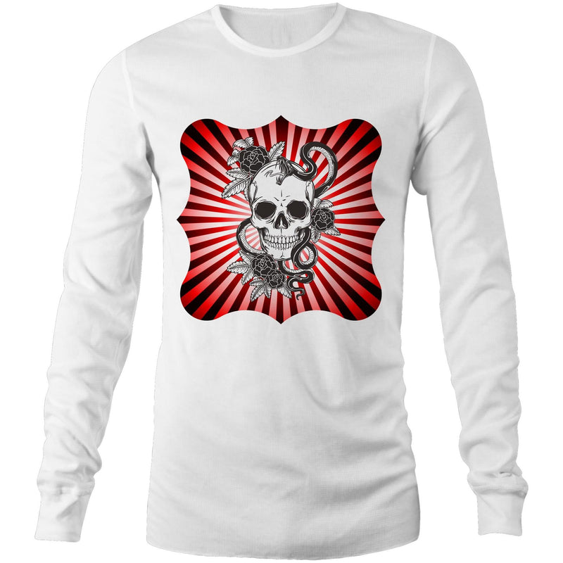 Snake and Skull AS Colour Base Mens Long Sleeve TShirt Ogo Merch