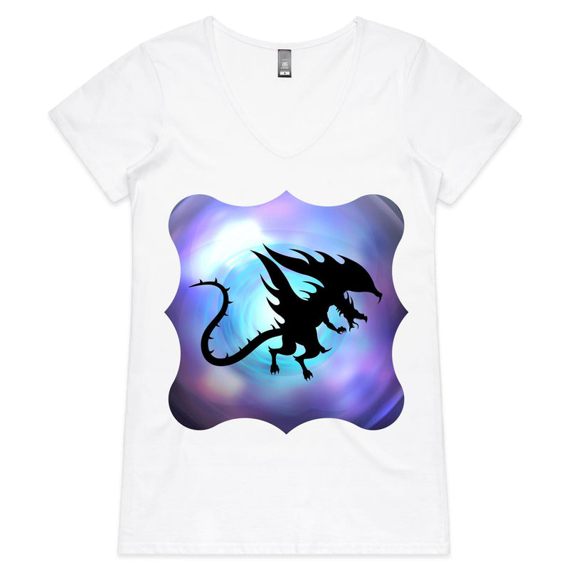 Glowing Dragon Womens VNeck TShirt Ogo Merch