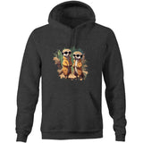 Cool Meerkats AS Colour Stencil - Pocket Hoodie Sweatshirt