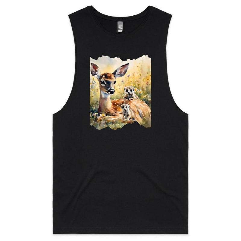 Deer and Meerkat Barnard - Mens Tank Top Tee Ogo Merch