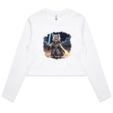 Wolf with Lightsaber AS Colour Women's Long Sleeve Crop Tee