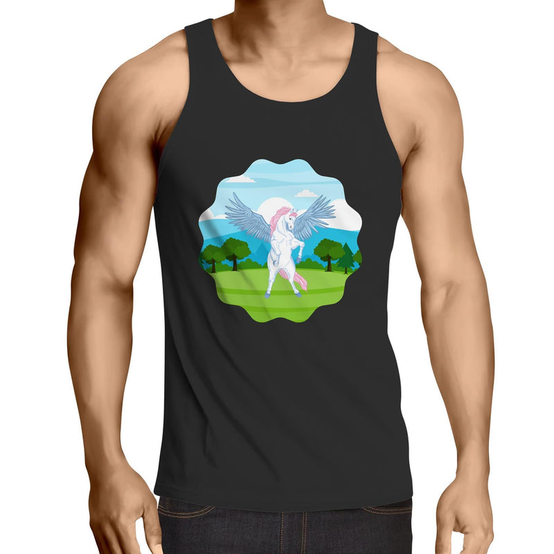 Colourful Pegasus AS Colour Lowdown - Mens Singlet Top Ogo Merch