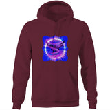 Eagle in Swirl AS Colour Stencil - Pocket Hoodie Sweatshirt