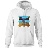 Beach Pegasus AS Colour Stencil - Pocket Hoodie Sweatshirt