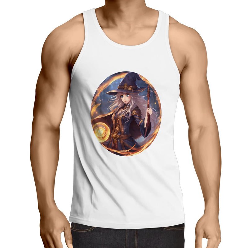 Flame Witch AS Colour Lowdown - Mens Singlet Top Ogo Merch