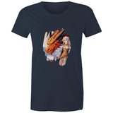 Lady and Pet Dragon AS Colour - Women's Maple Tee