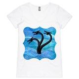 Ocean Hydra AS Colour Bevel Womens VNeck TShirt