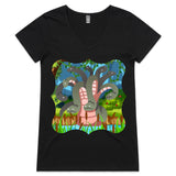 Swamp Hydra AS Colour Bevel Womens VNeck TShirt