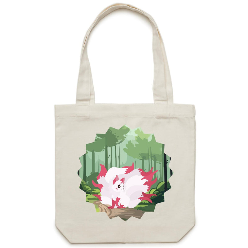 Forest Nine Tailed Fox Canvas Tote Bag Ogo Merch