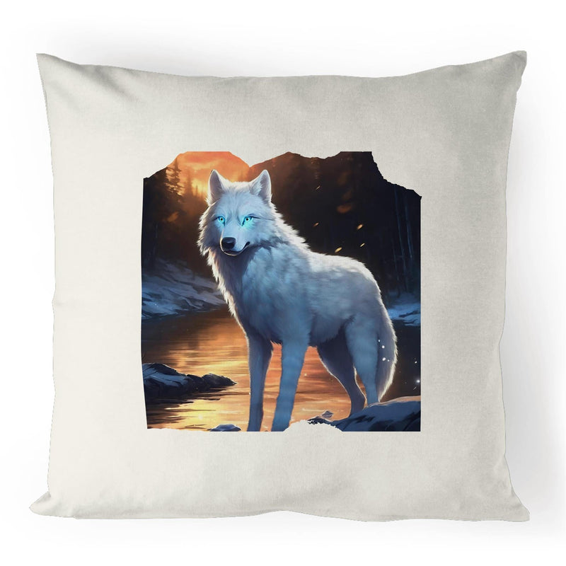 White Wolf 100% Linen Cushion Cover Ogo Merch