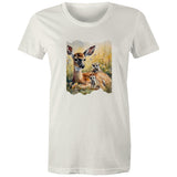 Deer and Meerkats AS Colour - Women's Maple Tee