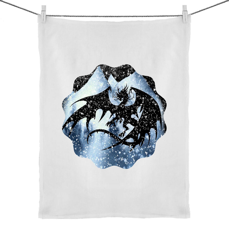 Dragon Silhouette 50% Linen 50% Cotton Tea Towel Ogo Merch