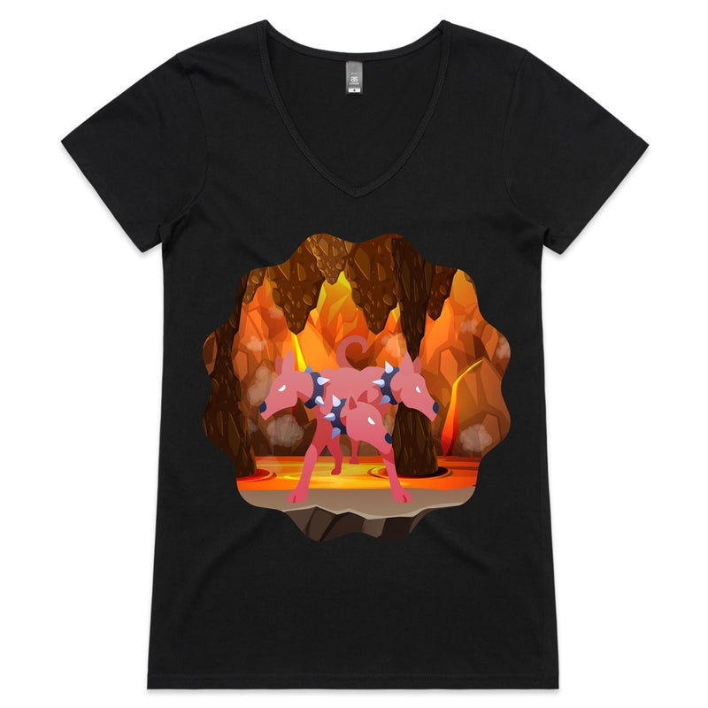 Lava Cerberus AS Colour Bevel Womens VNeck TShirt Ogo Merch