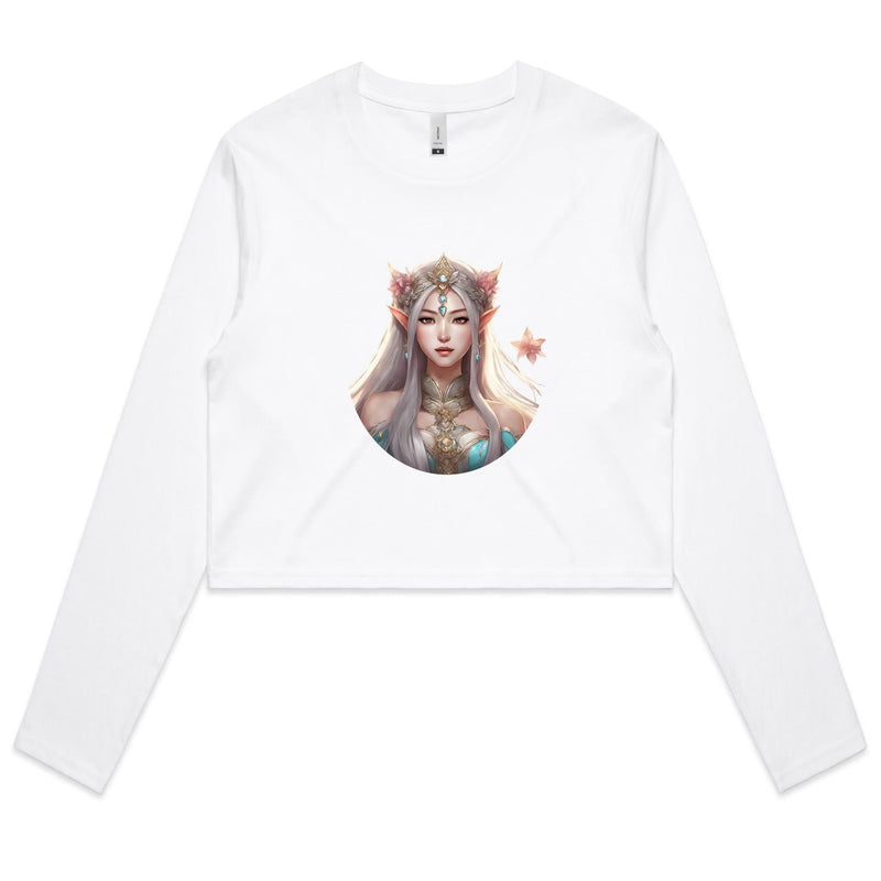 Mythical Elf AS Colour - Women's Long Sleeve Crop Tee Ogo Merch