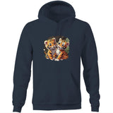 Baby Tigers AS Colour Stencil - Pocket Hoodie Sweatshirt