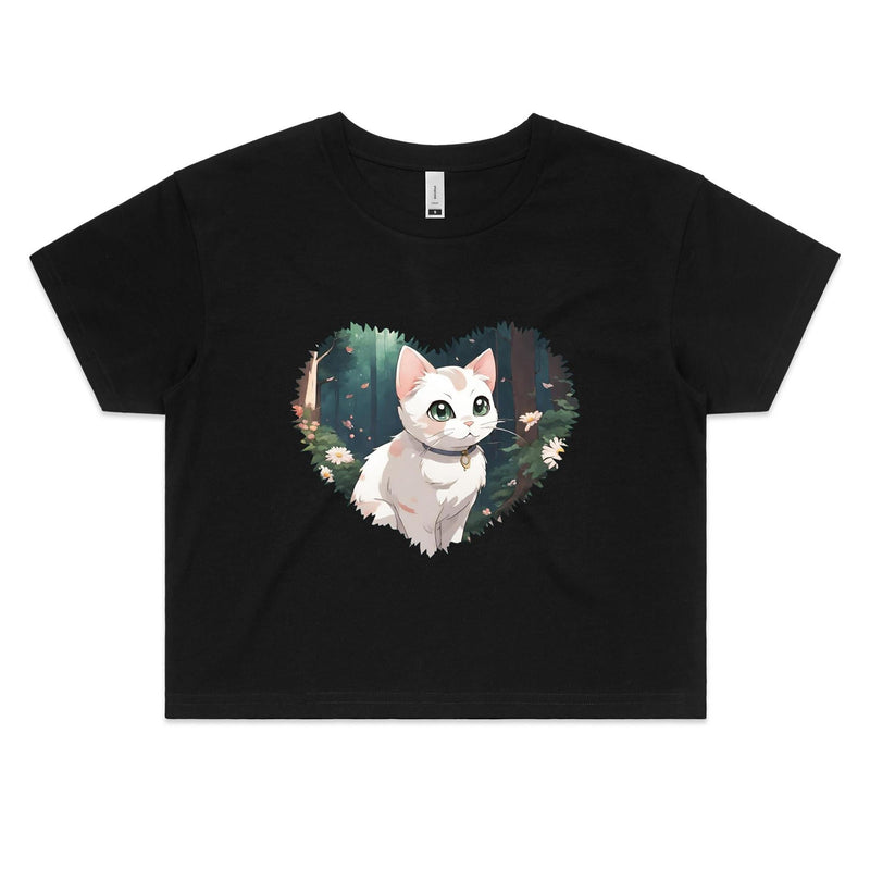 Cat in Heart Women's Crop Tee Ogo Merch