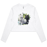 Two Wolves AS Colour - Women's Long Sleeve Crop Tee