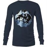 Dragon Silhouette AS Colour Base Mens Long Sleeve TShirt