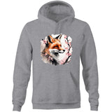 Fox and Tree AS Colour Stencil - Pocket Hoodie Sweatshirt