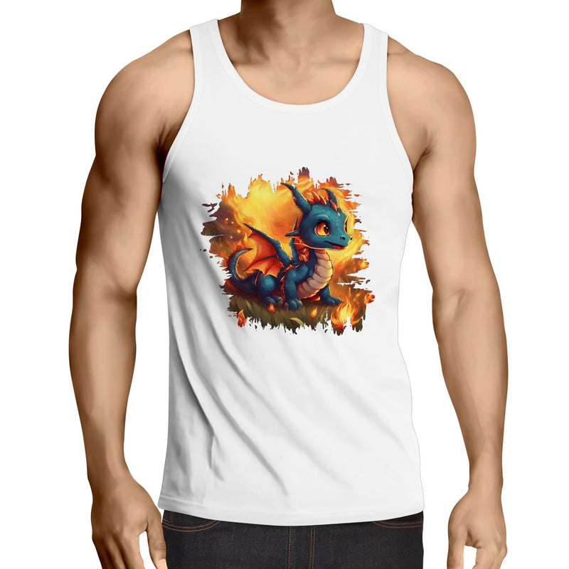 Baby Dragon AS Colour Lowdown - Mens Singlet Top Ogo Merch