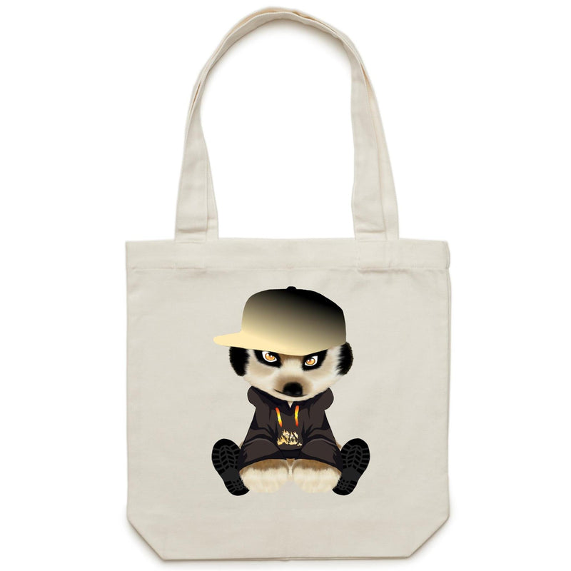 Meerkat in Cap AS Colour - Carrie - Canvas Tote Bag Ogo Merch