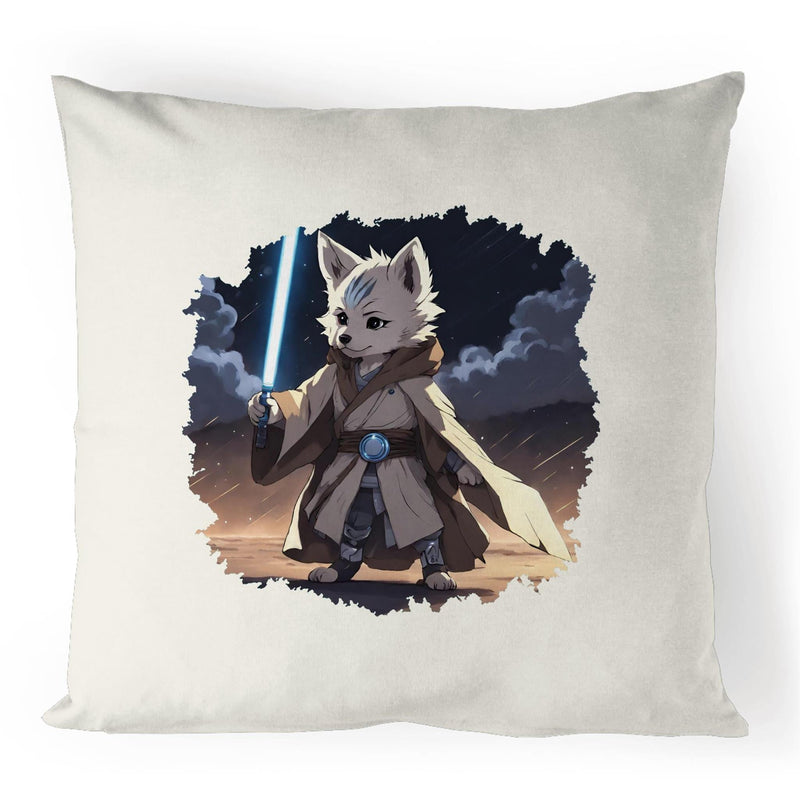 Wolf with Lightsaber 100% Linen Cushion Cover Ogo Merch