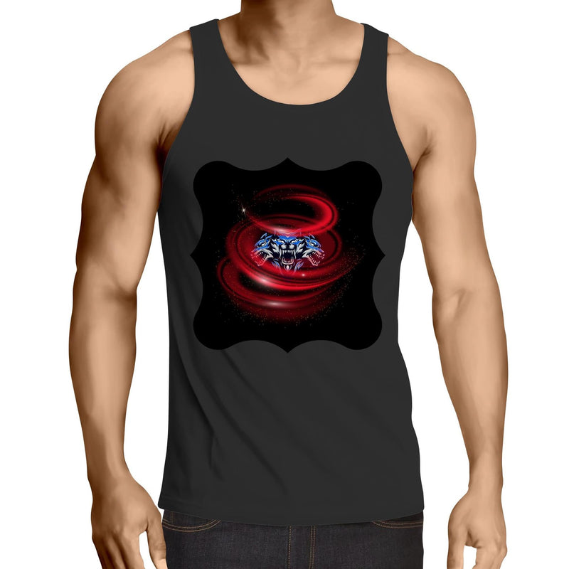 Cerberus Swirl AS Colour Lowdown Mens Singlet Top Ogo Merch