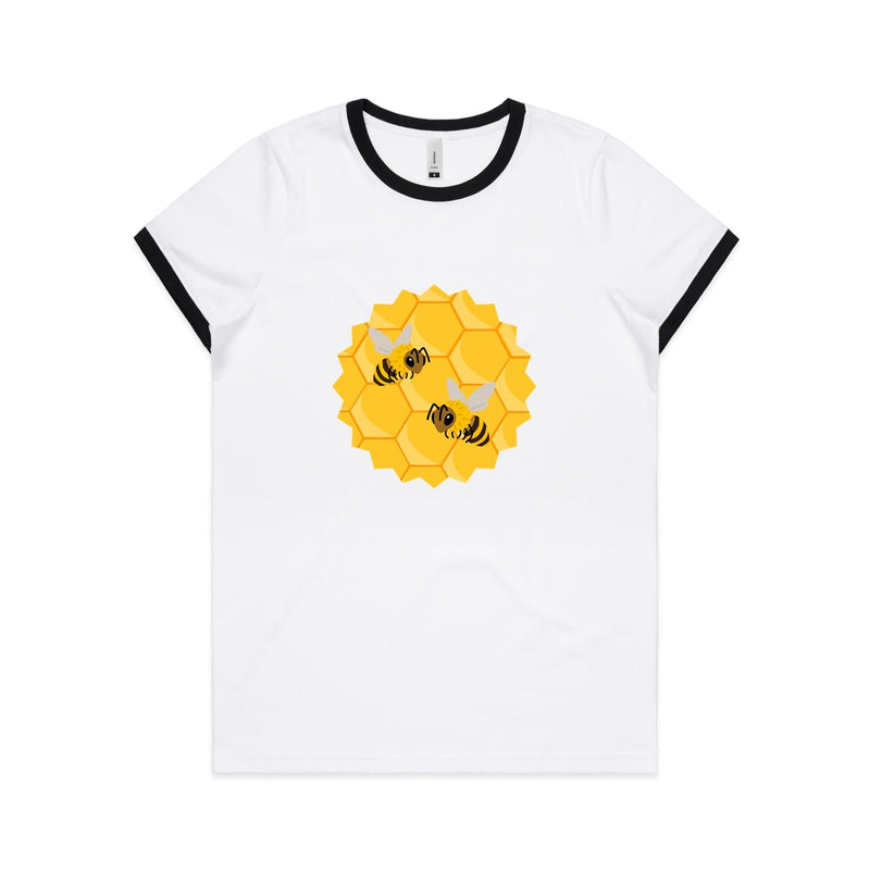 Bees AS Colour Women's Ringer Tee Ogo Merch