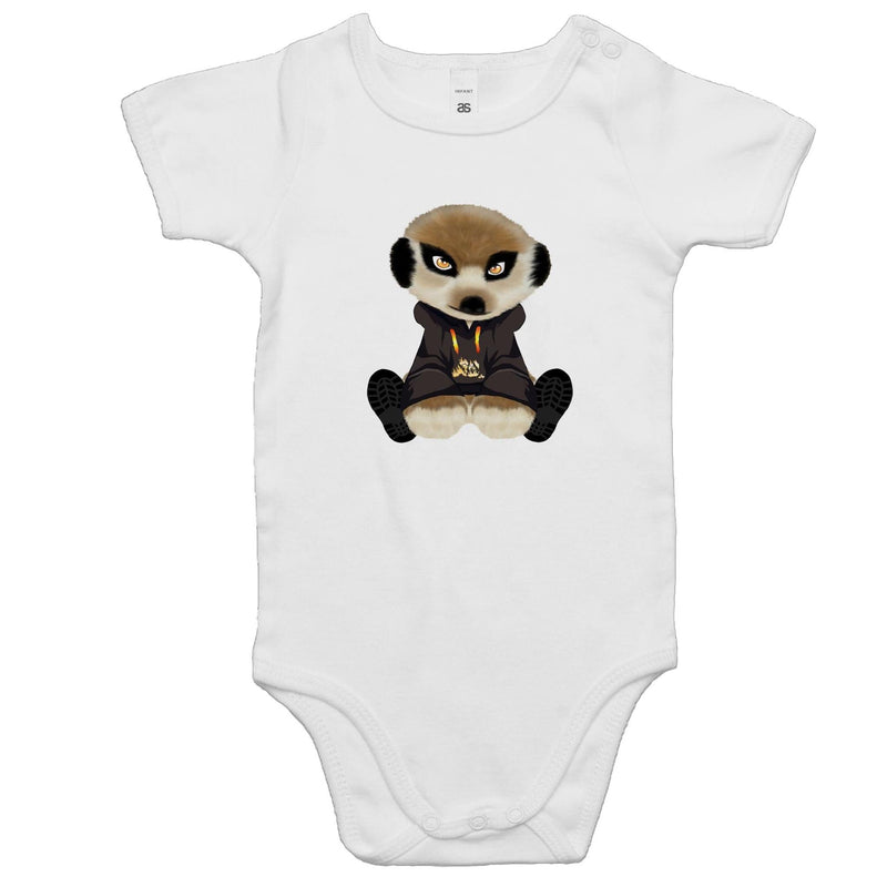 Meerkat in Hoodie AS Colour Mini Me - Baby Onesie Romper Ogo Merch