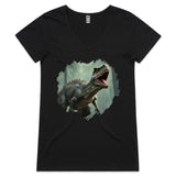 T Rex AS Colour Bevel - Womens V-Neck T-Shirt