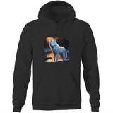 White Wolf AS Colour Stencil - Pocket Hoodie Sweatshirt