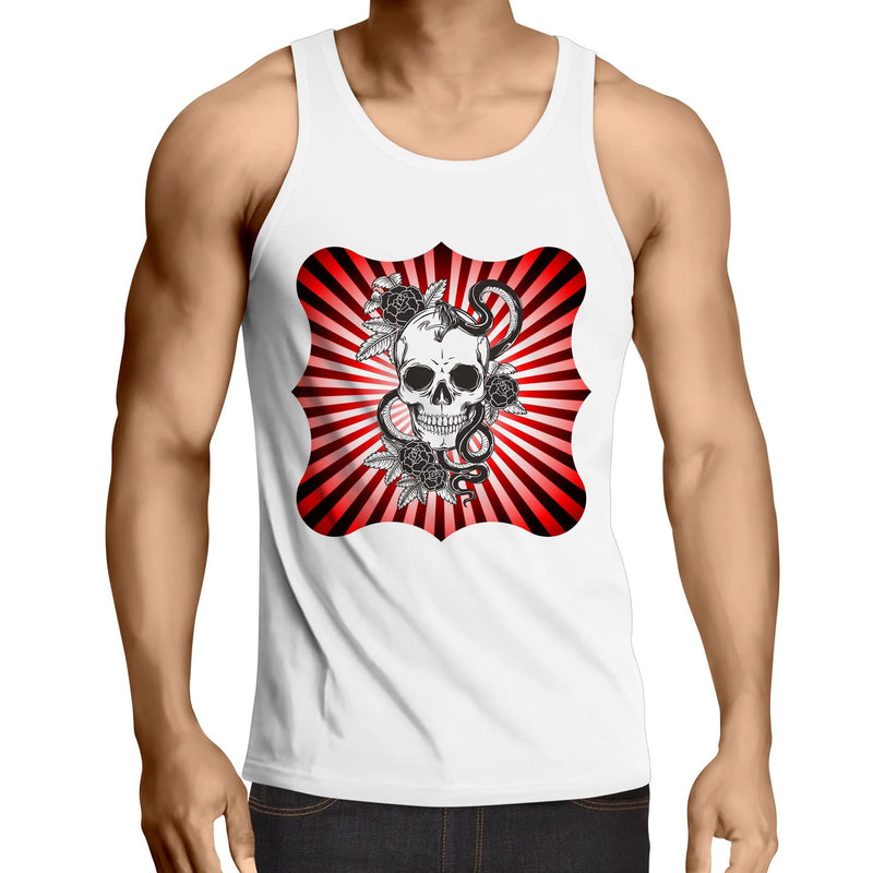 Snake and Skull AS Colour Lowdown Mens Singlet Top Ogo Merch