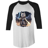 Wolf with Lightsaber AS Colour Raglan 3/4 Sleeve TShirt