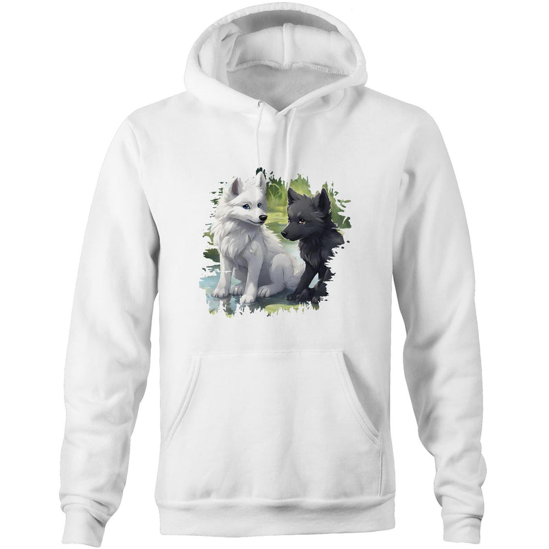 Two Wolves AS Colour Stencil Pocket Hoodie Sweatshirt Ogo Merch