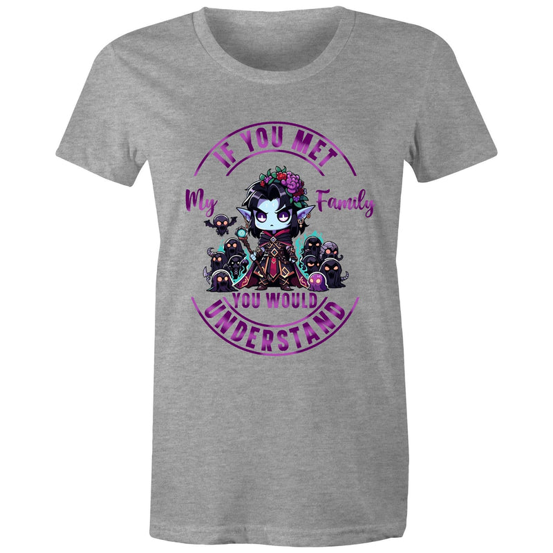 Meet my Family Angry Girl AS Colour - Women's Maple Tee Ogo Merch