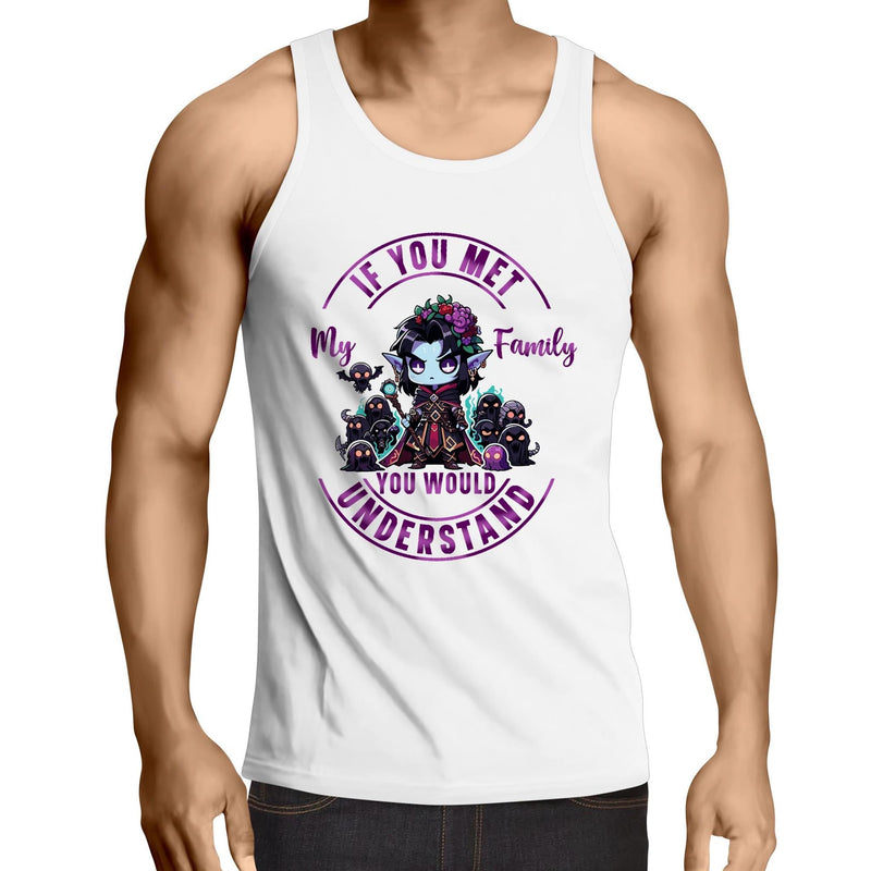Meet my Family Angry Girl AS Colour Lowdown - Mens Singlet Top Ogo Merch