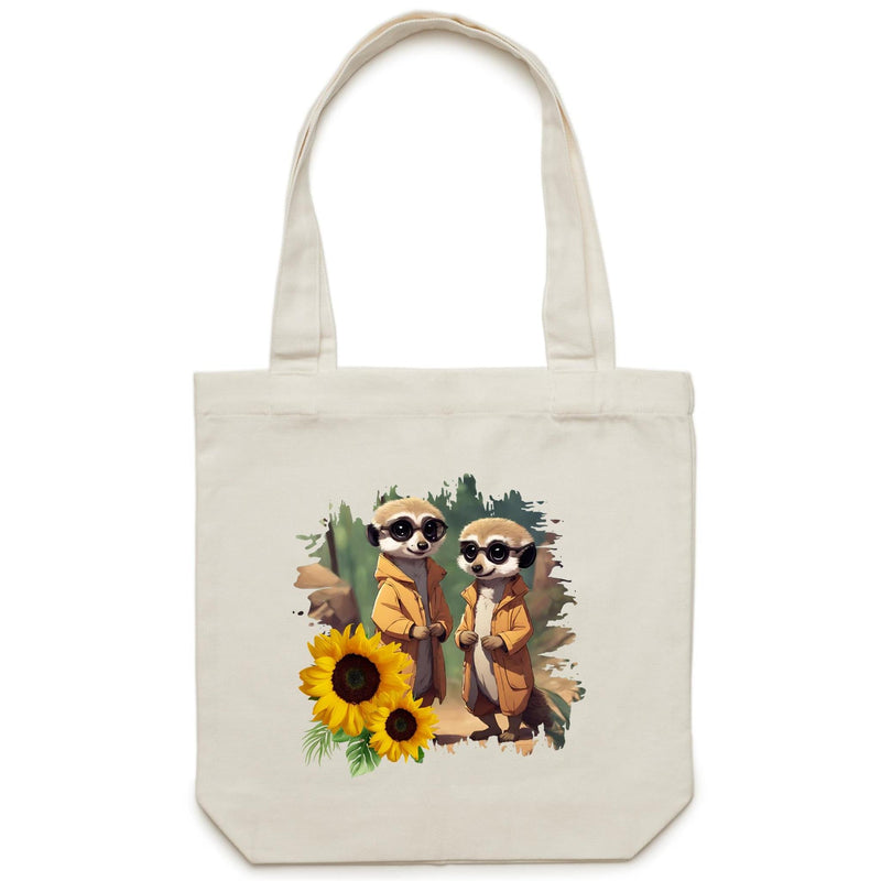 Sunflower Meerkats AS Colour - Carrie - Canvas Tote Bag Ogo Merch