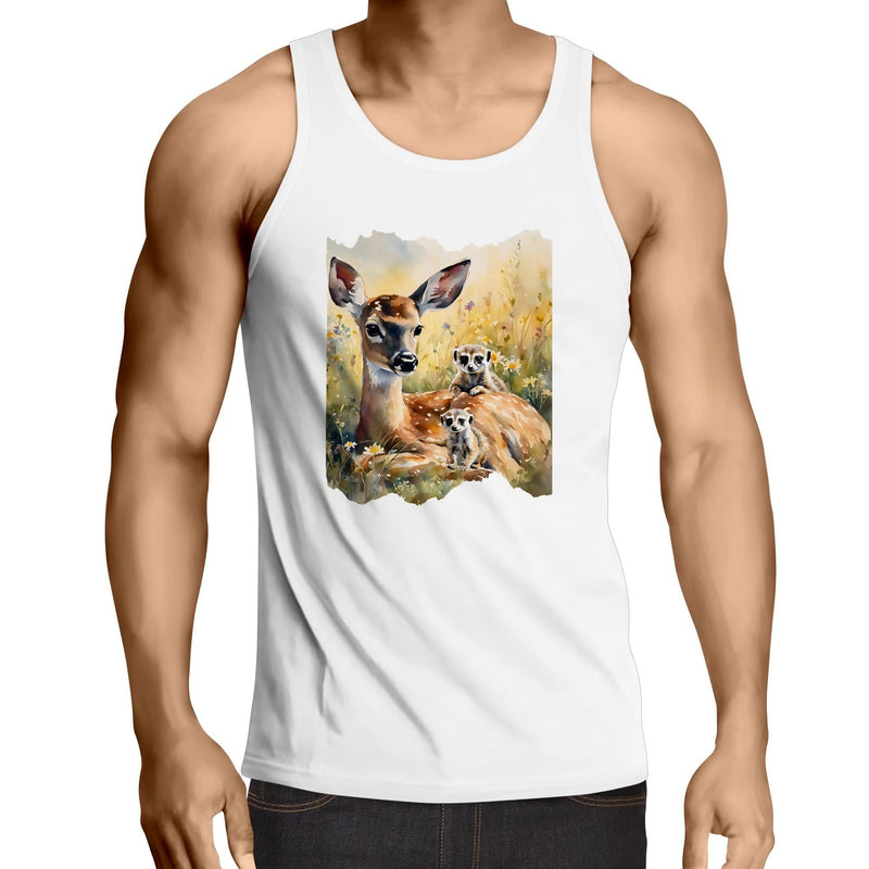 Deer and Meerkats AS Colour Lowdown - Mens Singlet Top Ogo Merch