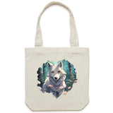 Wolf Print AS Colour Carrie Canvas Tote Bag