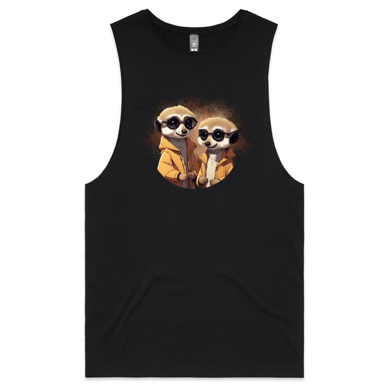 Meerkats in Jackets AS Colour Barnard - Mens Tank Top Tee Ogo Merch