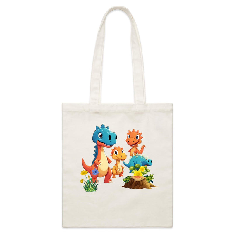 Dinosaur Babies AS Colour- Parcel Canvas Tote Bag Ogo Merch