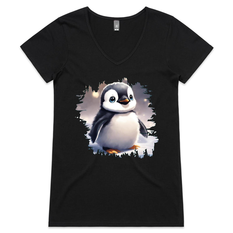 Penguin AS Colour Bevel Womens VNeck TShirt Ogo Merch