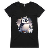 Penguin AS Colour Bevel Womens VNeck TShirt