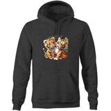 Baby Tigers AS Colour Stencil - Pocket Hoodie Sweatshirt