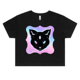 Psychic Cat AS Colour Women's Crop Tee