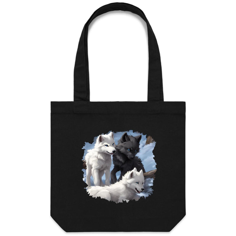 Three Wolves AS Colour Carrie Canvas Tote Bag Ogo Merch