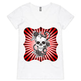 Snake and Skull AS Colour Bevel Womens VNeck TShirt