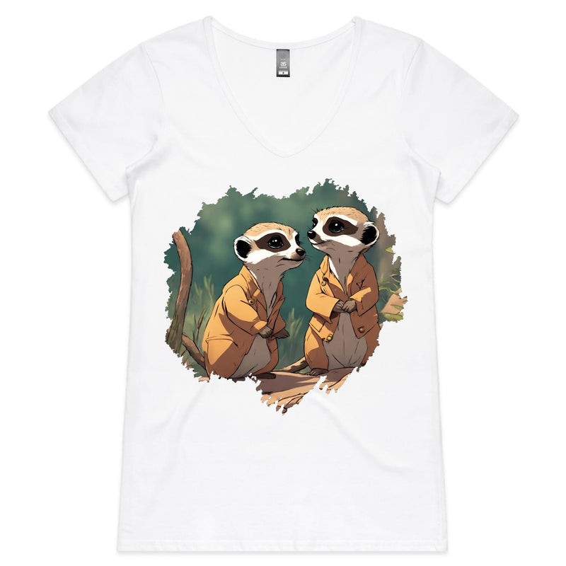 Meerkats AS Colour Bevel Womens VNeck TShirt Ogo Merch